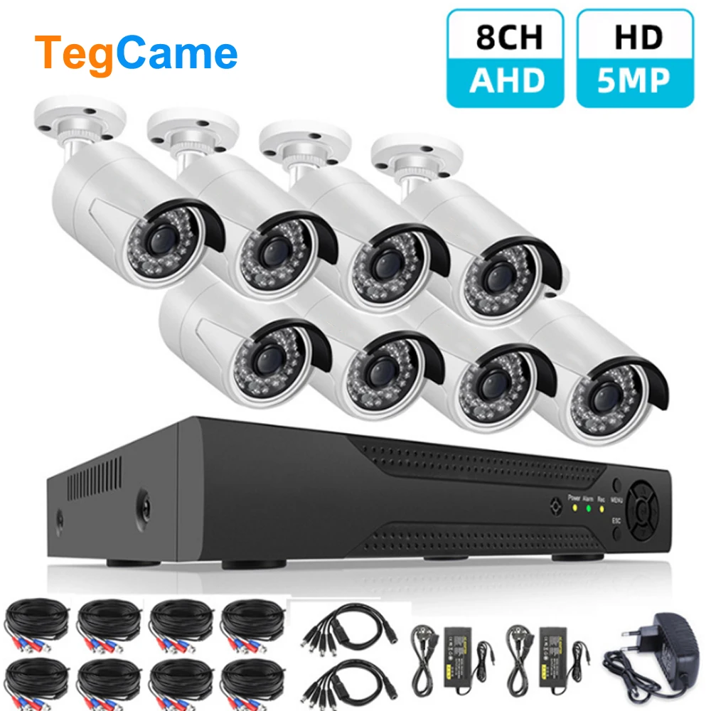 

H.265 HD 8CH DVR Kit 5MP AHD Outdoor Waterproof Camera CCTV Camera System Home Security Video Surveillance Set App View IR View