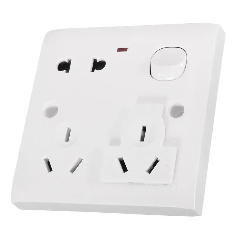 White 250V 10A US AU Plug Power Point Wall Socket Charger Receptacle Outlet Panel Universal