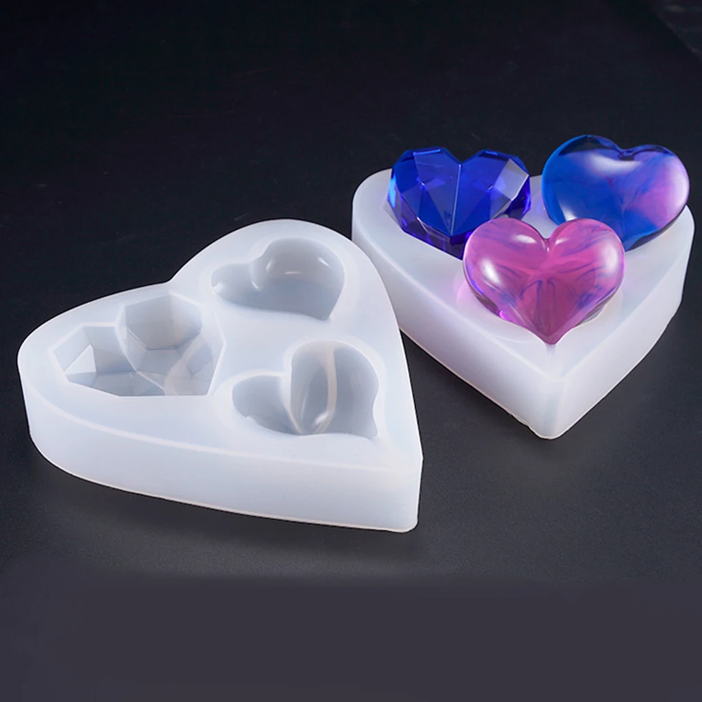 Heart Silicone Ornaments Mold Resin Casting Mold Jewelry Making Mould Tools