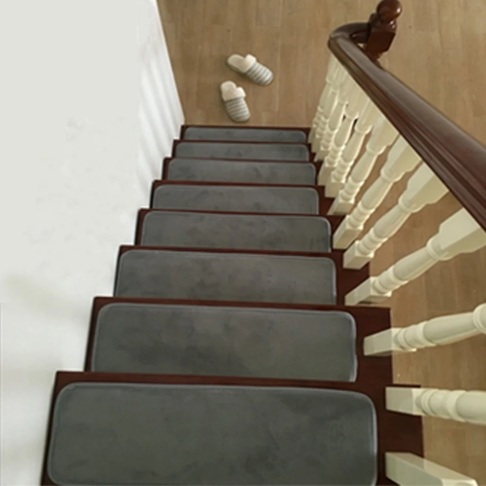 13Pcs/set Stair Treads Rectangle Non-slip Rugs Mats Pure Color Style Pads Carpet | Дом и сад