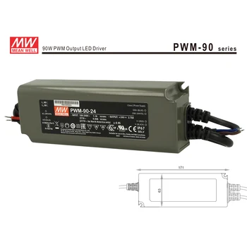 

MEANWELL MW90D24 power supply Meanwell PWM-90-24 dimmable 90W 24V IP67 Dimming 3 in 1 0-10V 10V PWM Resistance