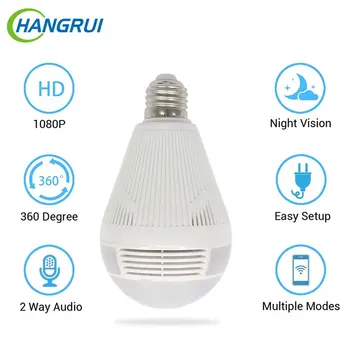 

360 Degree Bulb WIFI IP Camera Security Mini Wireless Lamp Cameras Fisheye Panoramic Bulb HD WIFI Network Remote Monitor