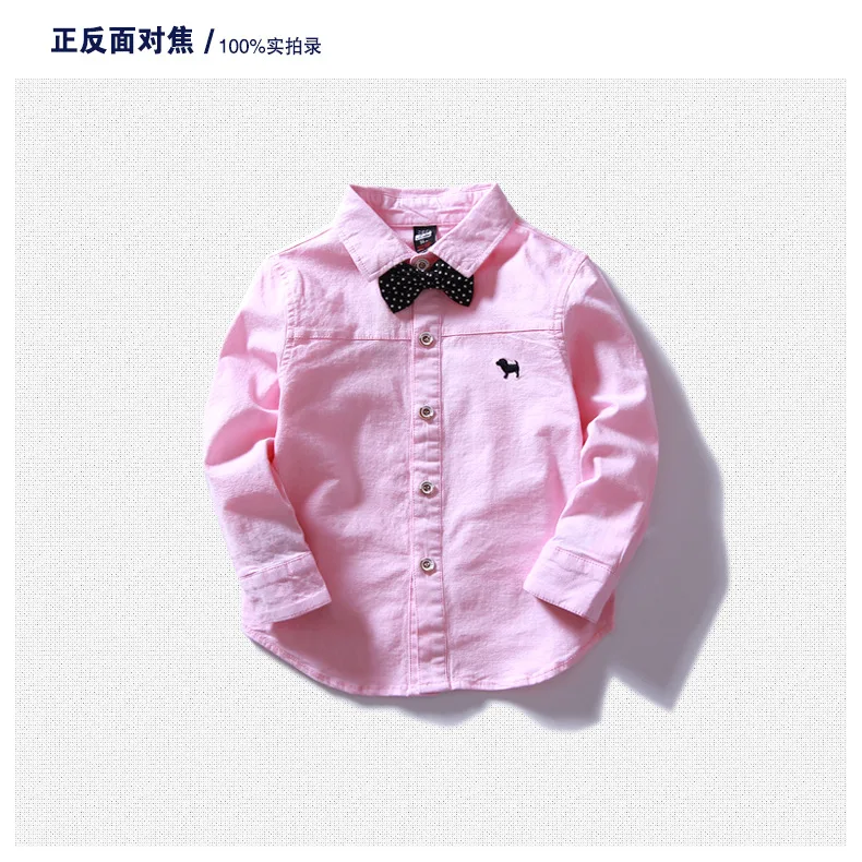 Стиль, Весенняя Детская рубашка с вышивкой в виде щенка и бантом, модный стиль