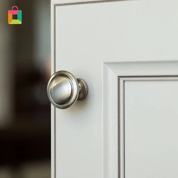 

Brushed Stainless Steel Single Hole Handle Metal Round Single Hole Small Handle Modern Minimalist Drawer Door Handle Cozy