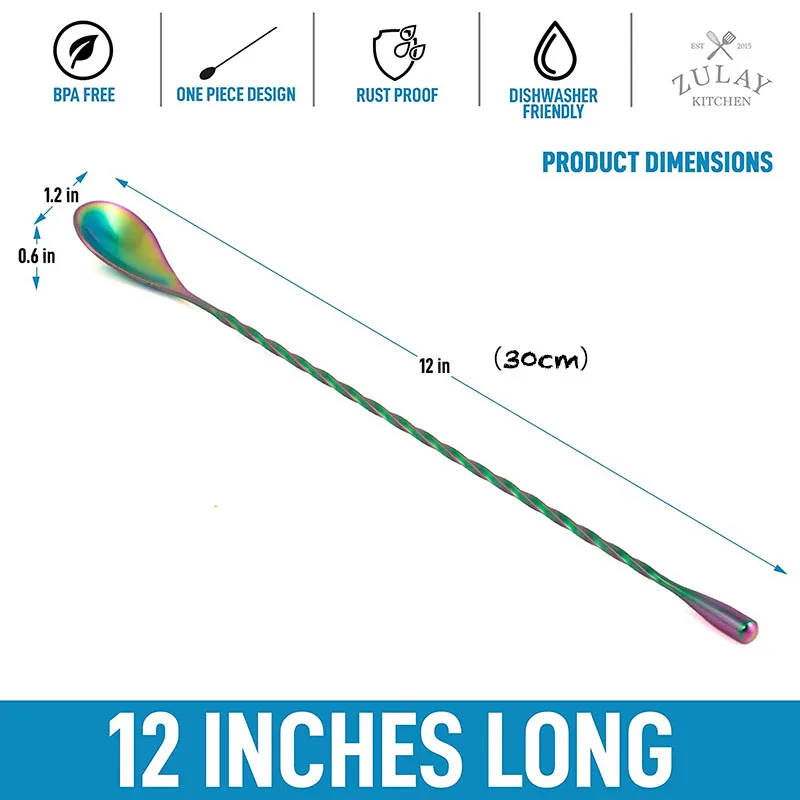 Rainbow Cocktail Shaker Bar Set: 2 Weighted Boston Shakers, Cocktail Strainer Set,Jigger,Muddler and Spoon, Ice Tong ,2 Pourer