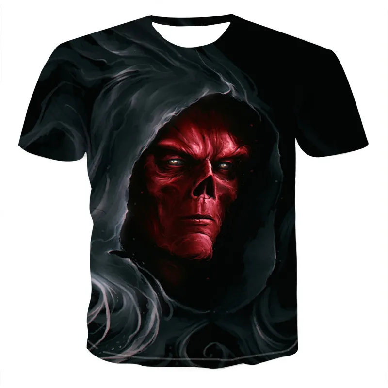 

Skull T shirt Men Skeleton T-shirt Punk Rock Tshirt Gun T shirts 3d Print T-shirt Vintage Gothic Mens Clothing Summer tops