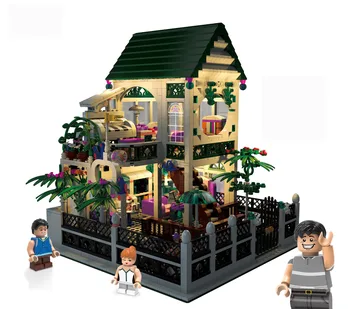 

1500PC Assemble Building Block LED Light USB Socket Romantic Atrium Villa Inserting Block Bricks Toy Gift for Children and Adult
