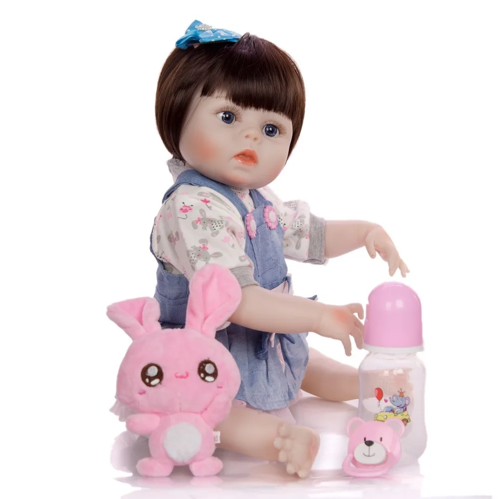 NPK куклы Bebe Reborn полное тело силиконовые Reborn Реалистичная кукла-младенец Boneca Reborn Ванна игрушка подарок на день рождения для детей 48 см