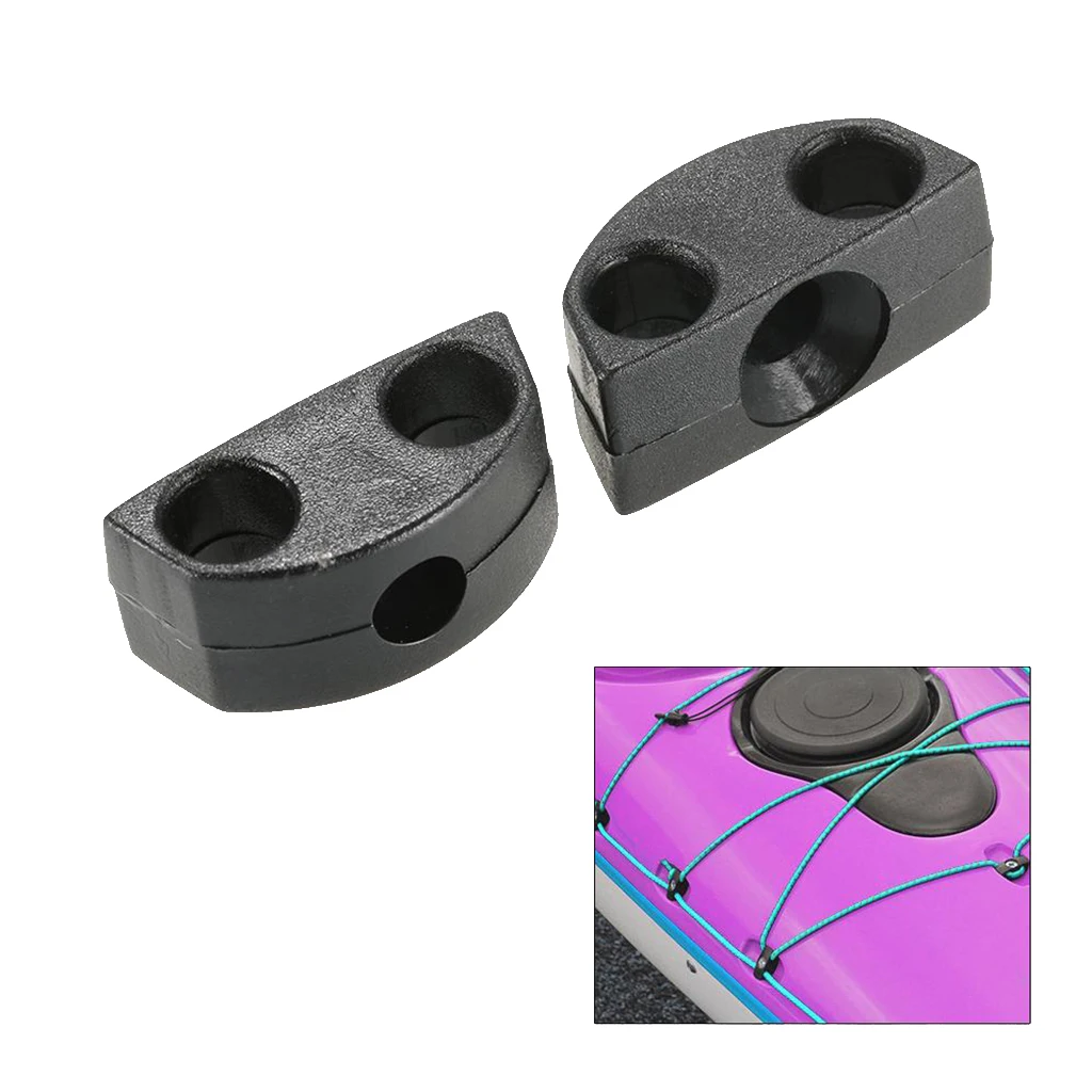 15pcs/set Black Deck Line Guide Marine Fitting Boat Canoe Kayak Accessories