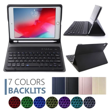 

Backlit Bluetooth Wireless Keyboard Case for iPad Pro 11 inch 2020 2018 Tablet Cover with Pencel Holder English Russian Keyboard