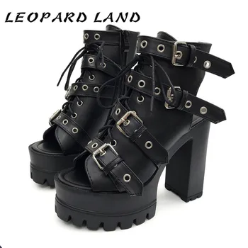 

LEOPARD LAND 2020 Women Fish Toe Platfrom Sanadls Heels Women's Shoes Bottom Waterproof Platform Thick Heel Sandals JXQ-2188-1