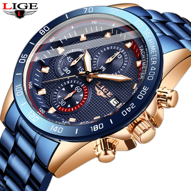 Relogio Masculino Мужские лучший подарок LIGE модные деловые мужские часы Топ люксовый