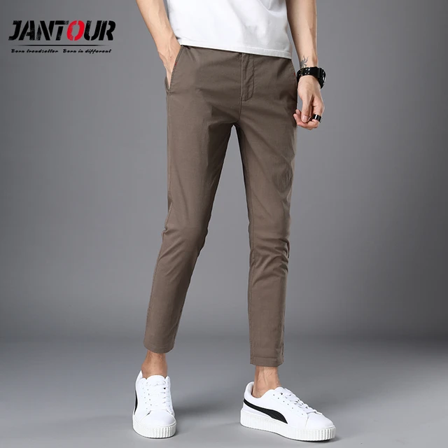 2022 Summer Ankle-Length Pants Men Casual Slim Fit Fashion Thin