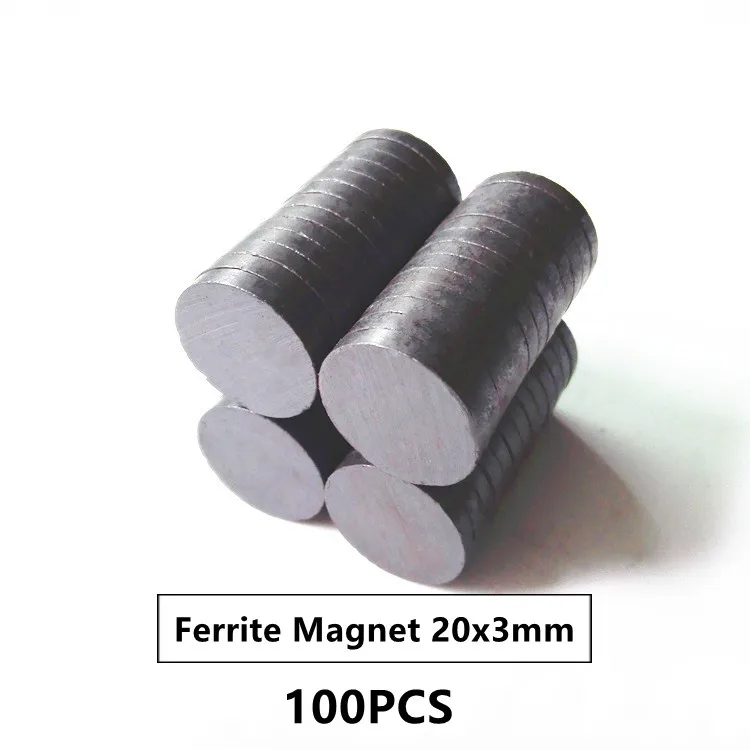 

100PCS/LOT Y30 Disc Ferrite Magnet 20*3 Permanent magnet 20x3 Black Round Speaker magnet 20 x 3