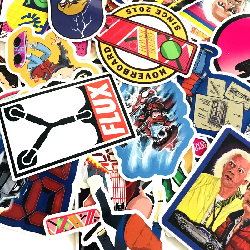 57 шт./лот Back to the future мультфильм человек наклейки для сноуборда ноутбук Чемодан автомобильный холодильник DIY Стайлинг Виниловая наклейка для дома