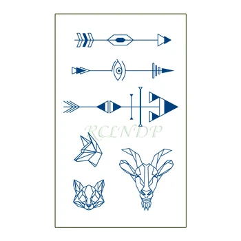 

Waterproof Temporary Juice Tattoo Sticker Arrow Eye Triangle Wolf Lasting Tattoos Flash Tatoo Fake Tatto Art for Men Women