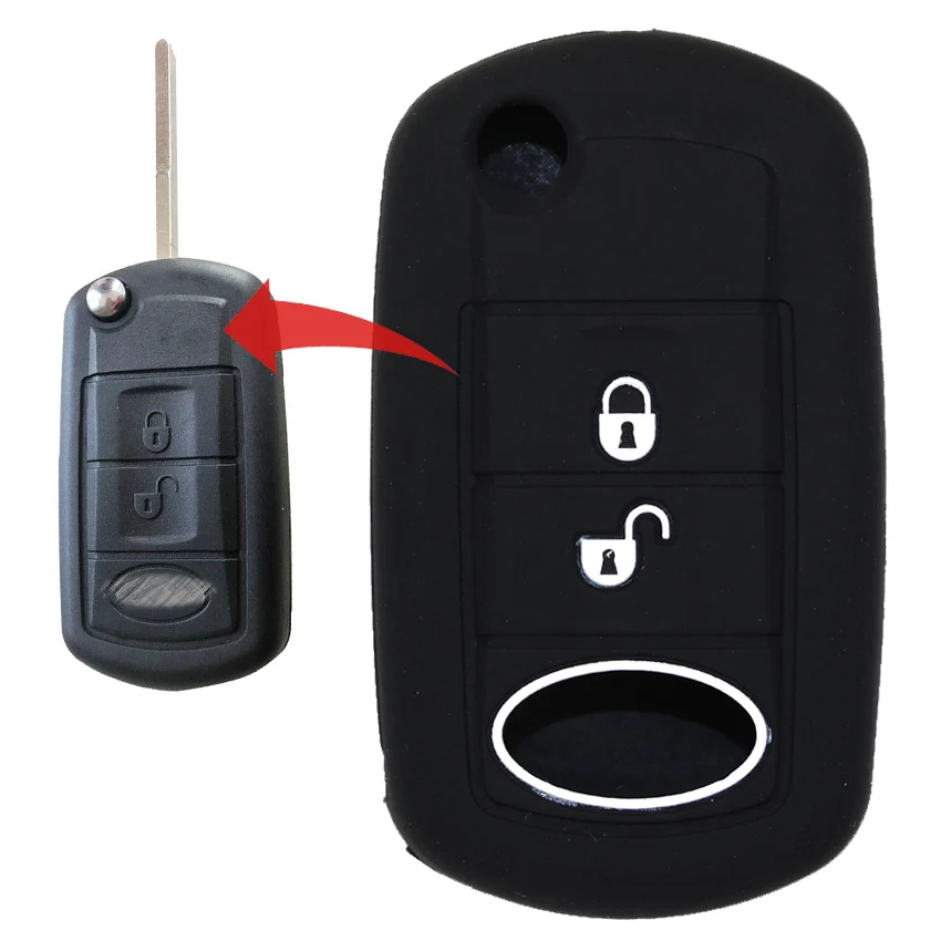 Моющийся силиконовый чехол для автомобильного ключа с 2 кнопками Rover LR3 Discovery Landrover