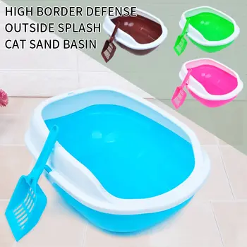 

Pet Toilet Cat Litter Box Cat Tray Teddy Anti-Splash Toilette with cat litter shovel Puppy Cat Indoor Home Plastic Sandbox