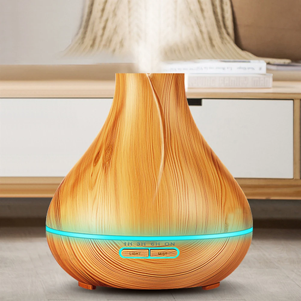 

ultrasonic air humidifier essential oil diffuser 400ml aroma diffuser 7 color changing LED lights aromatherapy diffuser for home