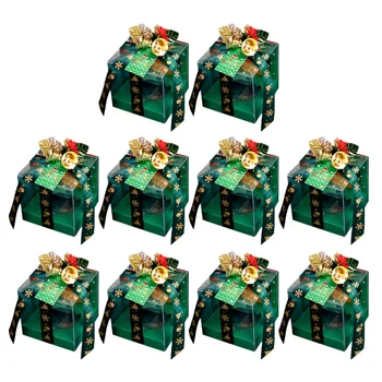

10Sets Christmas Transparent Apple Box Gift Wrapping Box Apple Holder Packaging Box Apple Packing Box Candy Case for Storage Xma