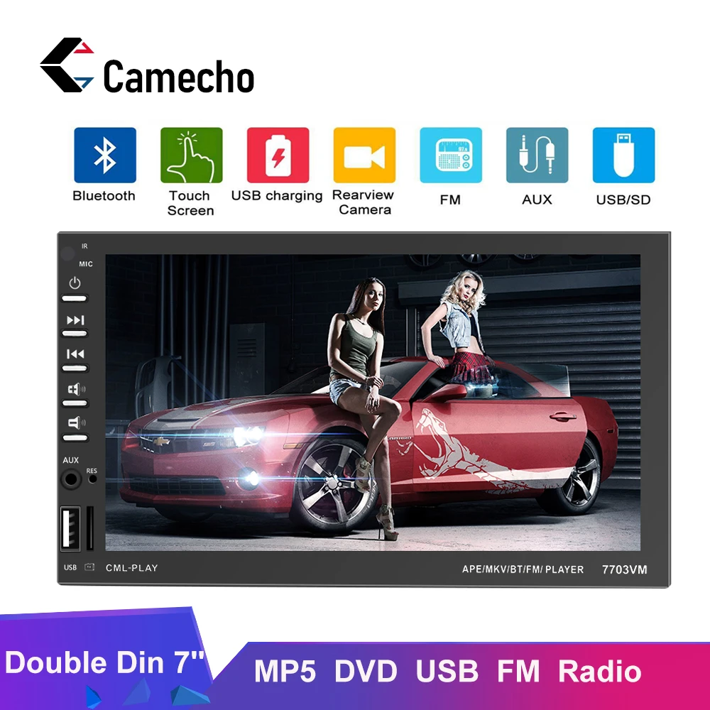 Camecho 7 &quotсенсорный экран для стерео Радио автомобильной HD 2Din SD USB Авто Аудио Android