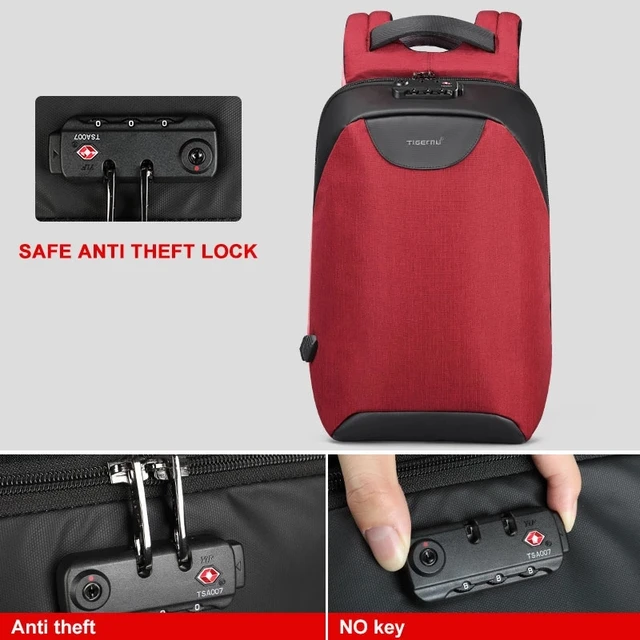 No Key Anti theft TSA Lock Fashion Women Backpacks 15.6inch USB Charging Laptop Female Backpack 18L College School Backpack Bag 4