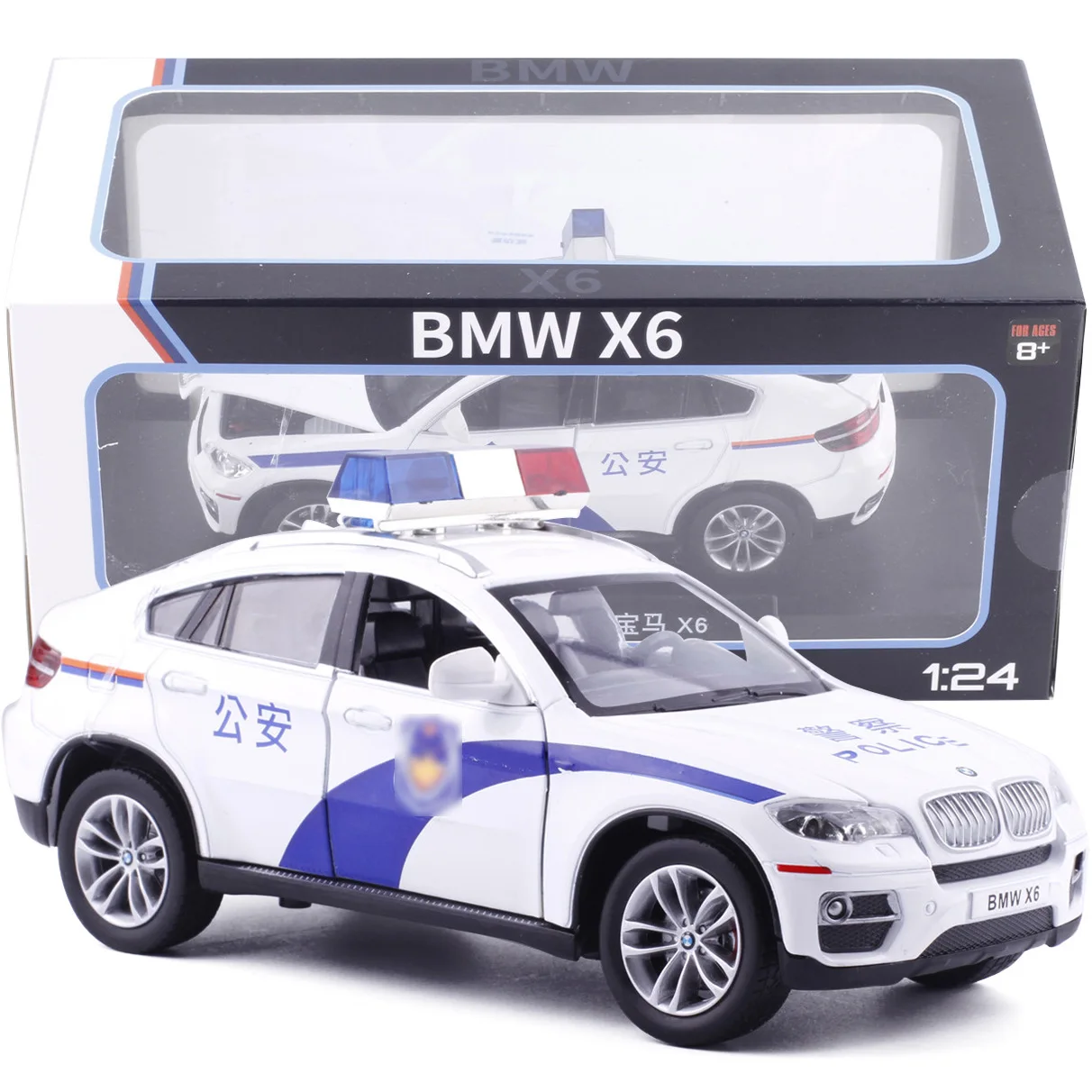 

Caipo 1: 26X6 Police Car Four-door Alloy Sound And Light CHILDREN'S Car Toy 68261 Boxed