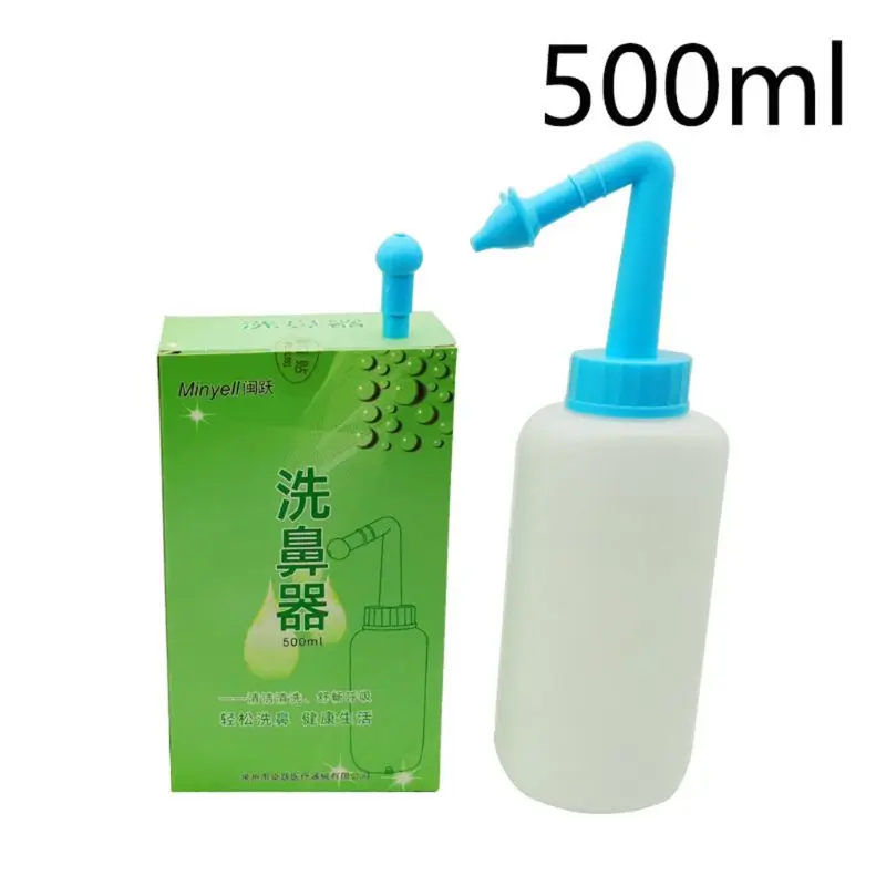 Нети горшок 300 мл/500 мл емкость для мытья носа ирригатор очиститель носа - Цвет: 500ml