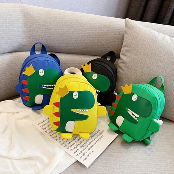 

Cartoon Dinosaur Kids Backpack Children's Fashion Simple Zipper Backpack Travel Bag Student Bag School Bag Baby Accessories 2020