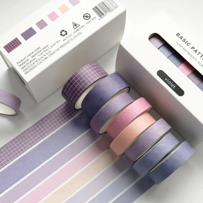 

Solid color base and paper tape simple grid hand tape 8 packaging combination box hand tape washi tape scrapbooking noel