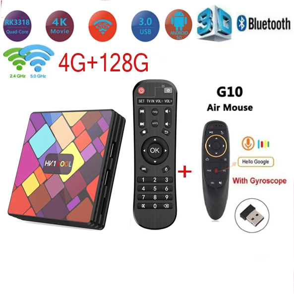 4G 128G HK1 классный смарт ТВ приставка Android 9,0 4 ГБ DDR3 64 Гб Flash RK3318 BT Wifi 4K плеер Android 9 приставка ТВ HK1COOL - Цвет: 4G 128G