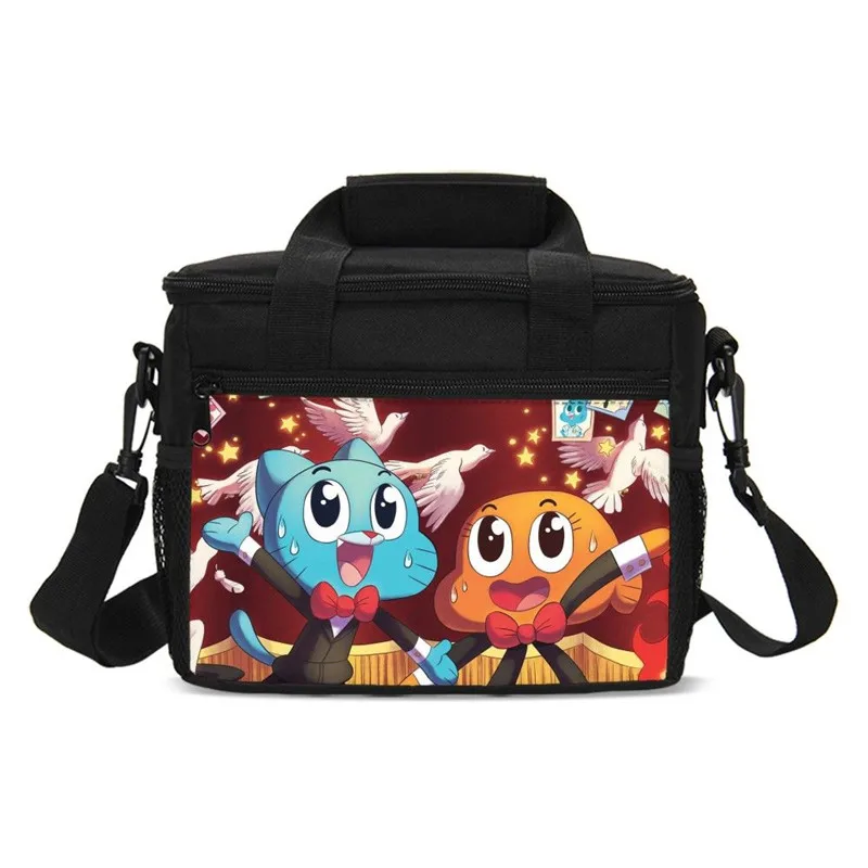Удивительный мир Gumball принтов Портативный Ланч-мешок Термоизолированный Ланч-бокс сумка-холодильник Bento мешок контейнер для хранения продуктов