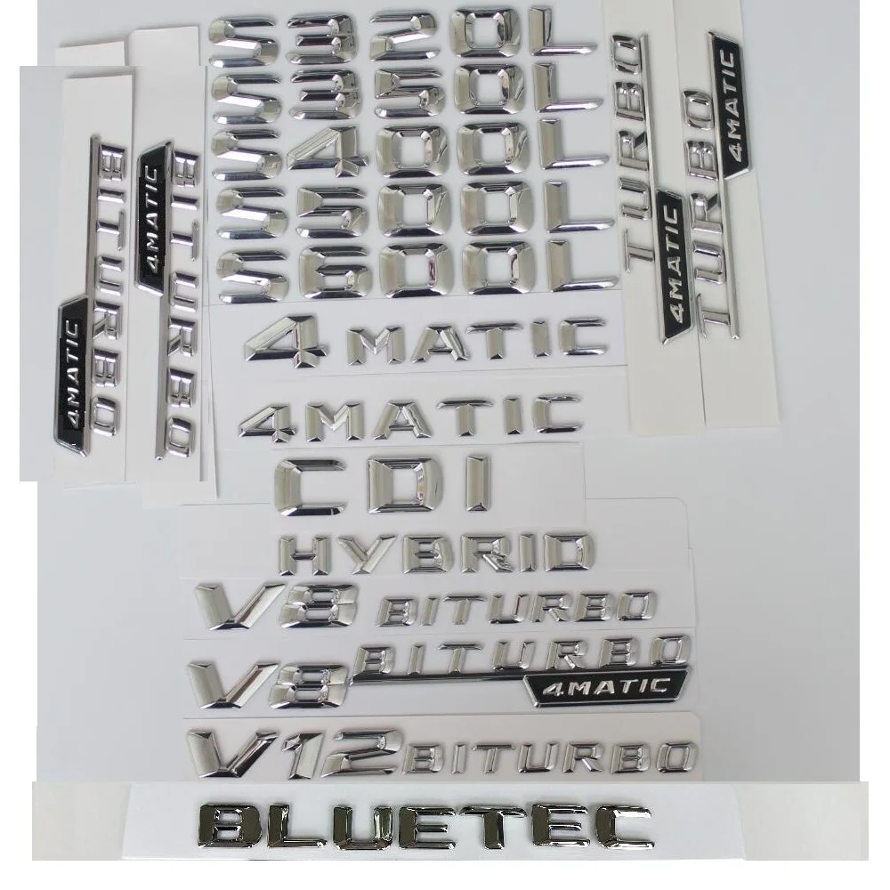 

3D Chrome Letters For Mercedes Benz W221 W222 S320L S350L S400L S450L S500L S550L S560L S600L S650L S680L BLUETEC 4MATIC Emblem