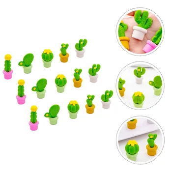 

15pcs Safe Adorable Cactus Design Eraser Creative School Eraser Students Eraser