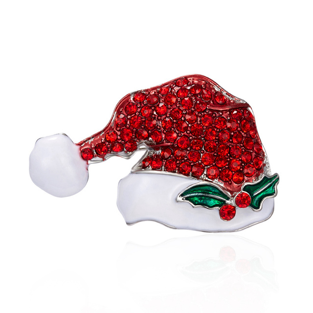 Year Christmas Brooch For Women Fashion Snowman Santa Claus Tree Deer Bell Hat Rhinestone Enamel Cute Jewelry Kids Gifts