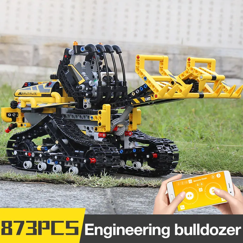Плесень King MOC 13034 Technic серии моторизованный гусеничный погрузчик набор APP