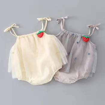 

Infant Baby Girls Clothes Summer Bodysuit Princess Baby Girl Clothing Embroidery Jumpsuit Tulle Onesie
