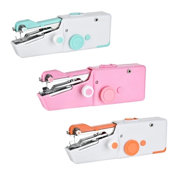 

Portable Mini Hand Sewing Machine Electric Stitch Household Cordless Needlework Set for Quick Repairs DIY Clothes Stitching