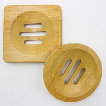 

Round Square Wooden Soap Dish Drainer Draining Soap Tray Shower Soap Stand Holder Storage Plate Bathroom Accessories