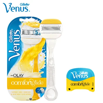 

Original Gilltte Venus Razor OLAY Comfort Glide Women Safety Razor 1 Razor Holder+2 Razor Blades 5 Layer Blade for Female Shaver