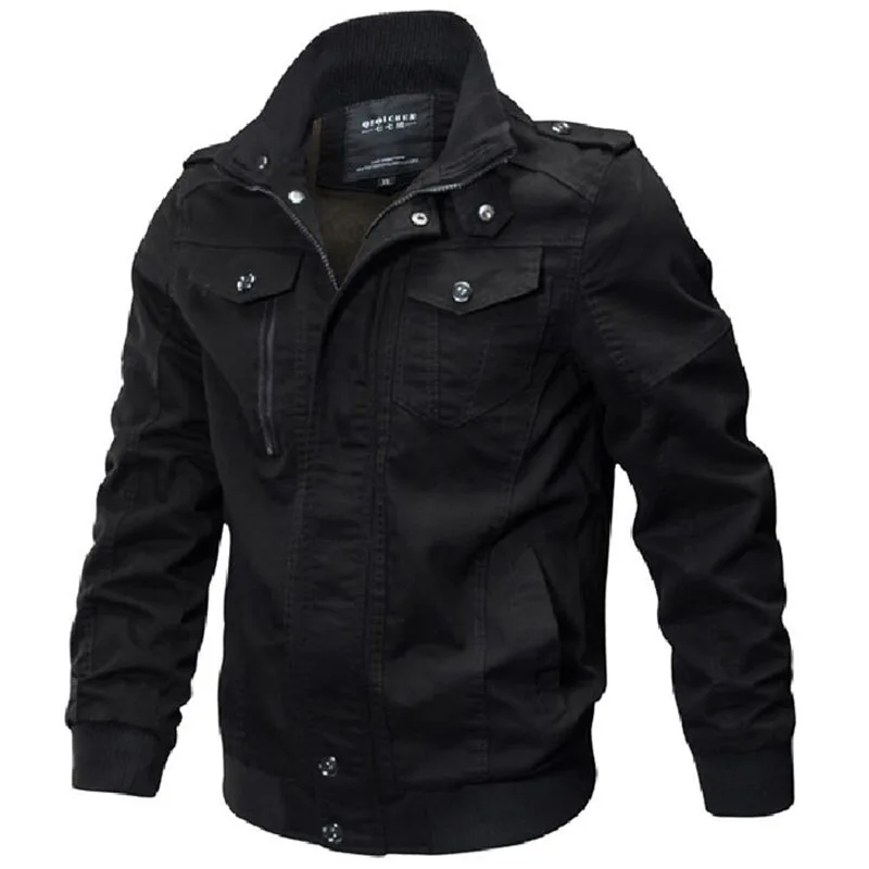 Jacket-Men-Army-Solid-Cotton-Coats