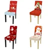 Universal Size Stretch Chair Cover Santa pattern  Removable Dining Seat Covers For Hotel Home Banquet Restaurant Chair Covers