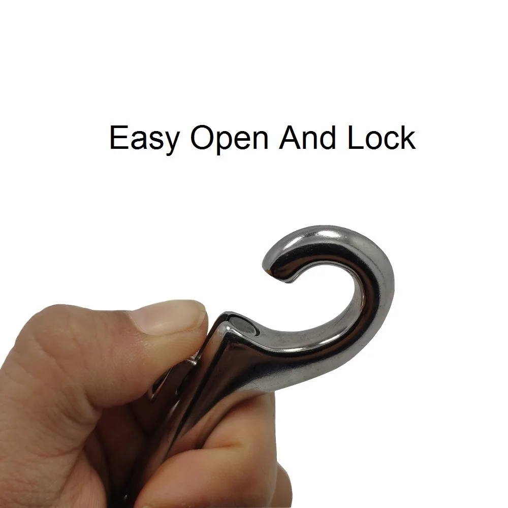 5PCS Marine Grade 316 Stainless Steel Oval Single End Swivel Eye Bolt Snap Hook 65mm 72mm 82mm 91mm For Dog Leash Sucba Diving