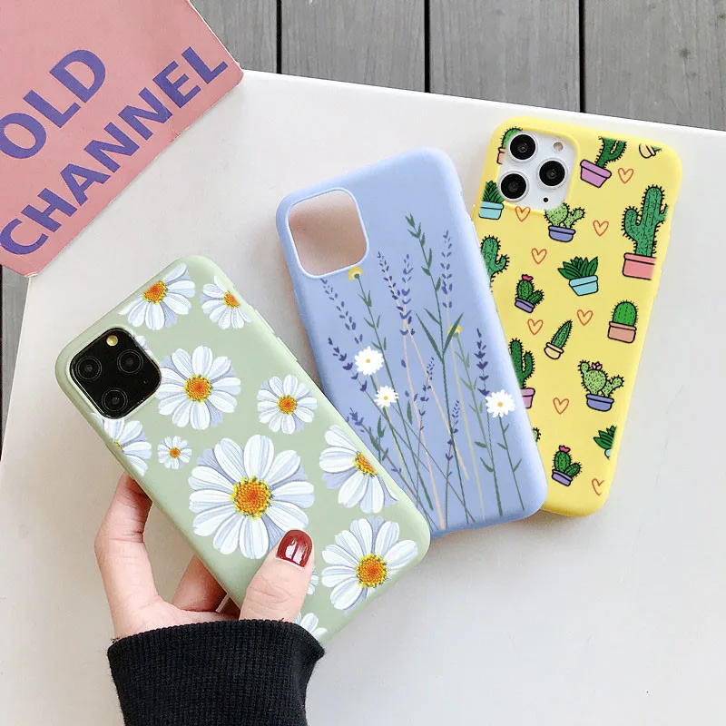 Lavender Flower Floral Matte Frosted Phone Case Flower Phone Case For A71 A50 A20 A30 A51 A70