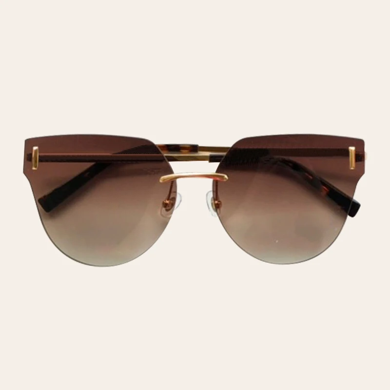 Бренд новые трендовые солнцезащитные очки кошачий глаз женские Винтажные Солнцезащитные очки без оправы Ретро летний Стиль Оттенки - Цвет линз: No3 Sunglasses