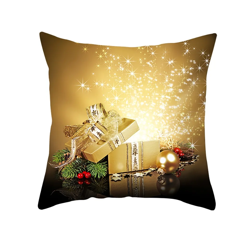 Рождественская наволочка для подушки, блестящая полиэфирная подушка, чехол для подушки, домашний декор, Funda Cojin Housse De Coussin, декоративные подушки