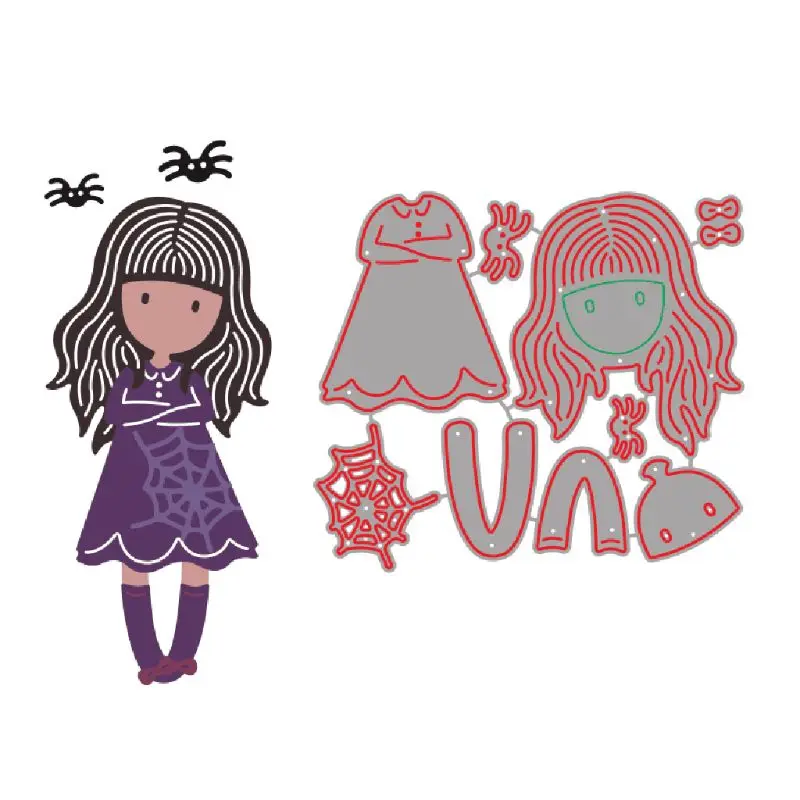 

Girl Animal Metal Carbon steel Cutting Dies Stencil Scrapbooking DIY Album Stamp Paper Card Embossing Decor Craft