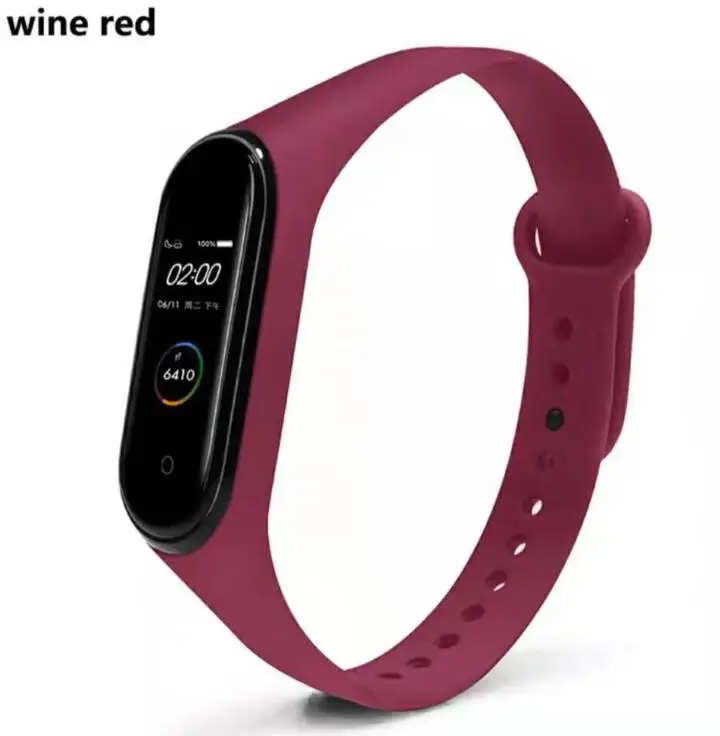 10pcs Wine red 10 шт./упак. умный Браслет Xiaomi Mi band 4/3 ремешок из мягкого силикона для Mi 4 Mi band 3 ремешок Ремешок Mi 4 3 аксессуары браслет - Цвет: 10pcs Wine red