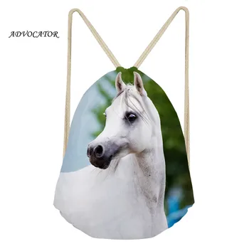

Man Drawstring Bag Horse 3D Pattern String Backpack Girls Daily Storage Shoes Bag for Custom Logo Worek Plecak Sznurek