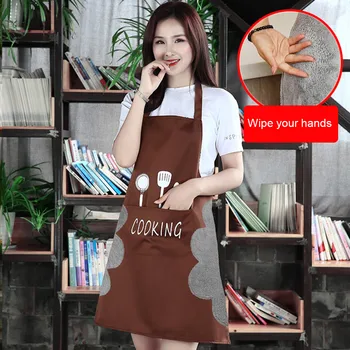 

Erasable Hand Waterproof Apron Kitchen Oil and Dirt Antifouling Cartoon Halter Apron L9